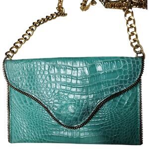 JJ WINTERS ZIP TEETH EDGES LEATHER SMALL CROSS BODY BAG